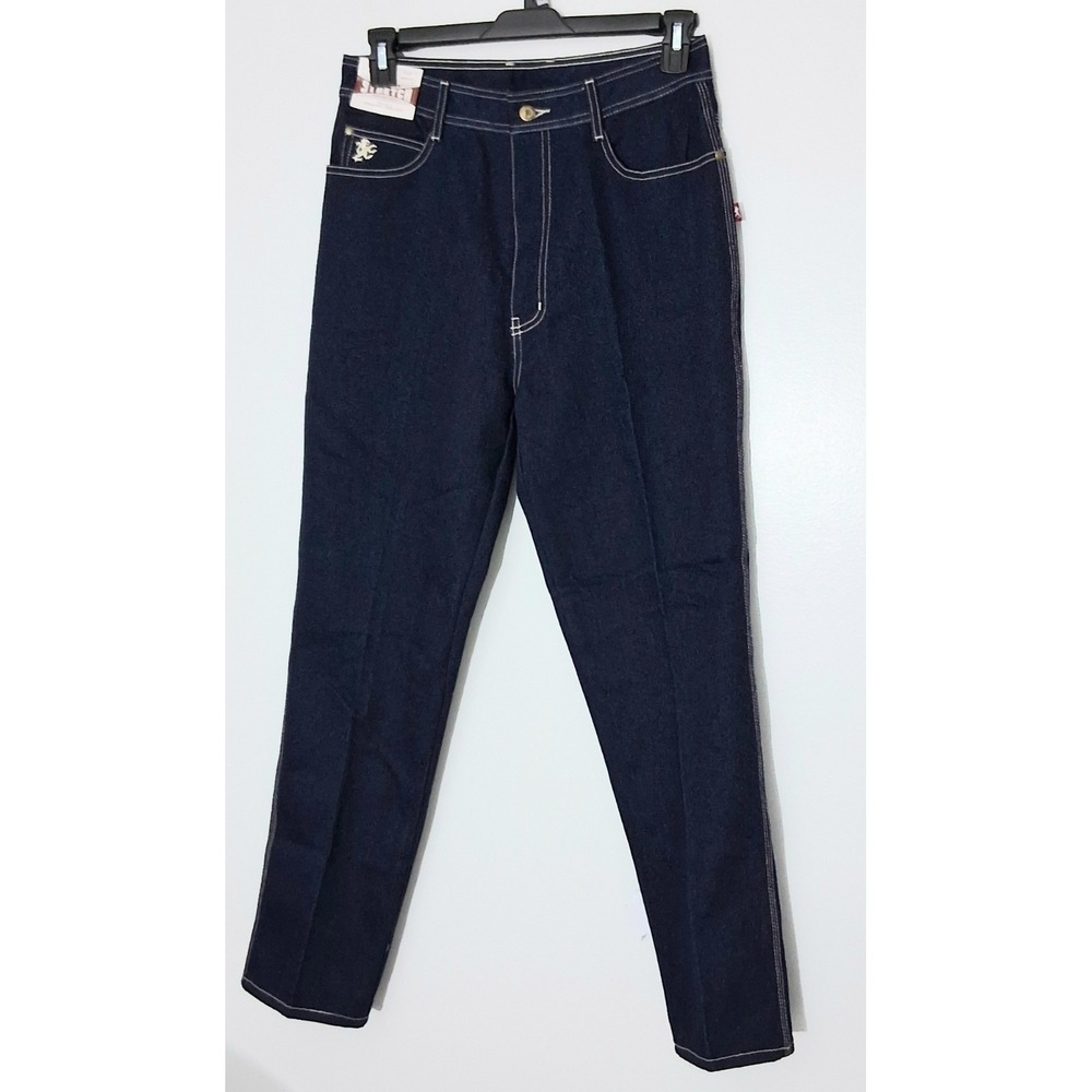 Braxton Jeans Women's Size 16 Dark Wash Embroidered Straight Leg Pockets Vtg NEW